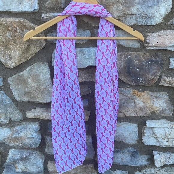 Breast Cancer Pink Ribbon Scarf - Picture 4 of 5
